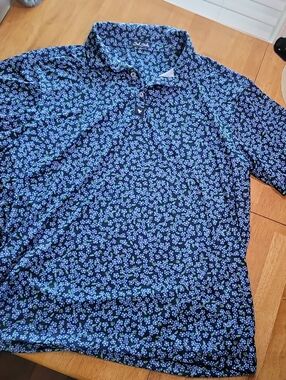Bad Birdie ☆ Blue Floral Polo